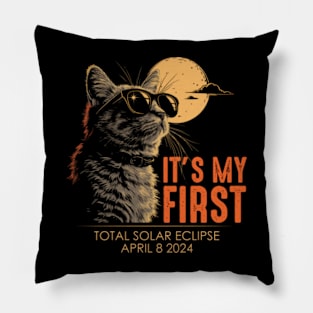 My First Total Solar Eclipse April 08 2024 Pillow