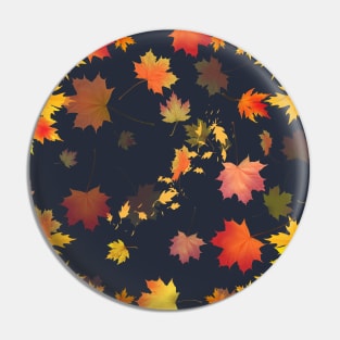 Autumn Scattered Leaf Design - Fall Leaves - Maple Leaves  - Autumn Colours - Orange Background Pin