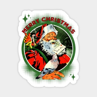 Vintage Merry Christmas Santa Tee for Pigeon Lovers Magnet