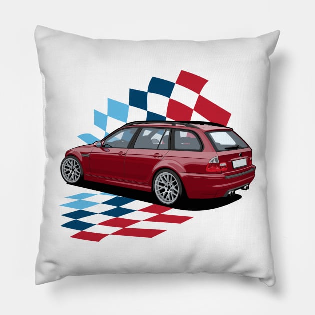 Imola Red Wagon Pillow by icemanmsc