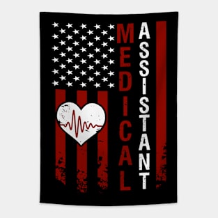 Medical Assistant Gift - Proud American Support Tapestry