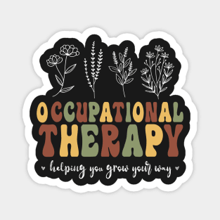 Groovy Floral Therapy Assistant Pediatric Occupational Therapy Magnet