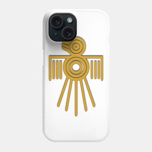 The 'Aztec Spirit Bird Crop Circle' In Gold Phone Case