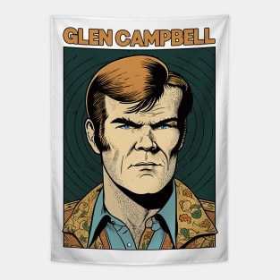 Glen Campbell / Retro Style Fan Design Tapestry