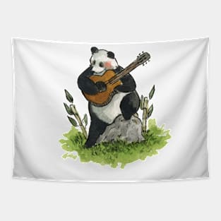 Panda Guitarrist Watercolour Design Tapestry