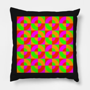 bright retro geometrical pattern Pillow