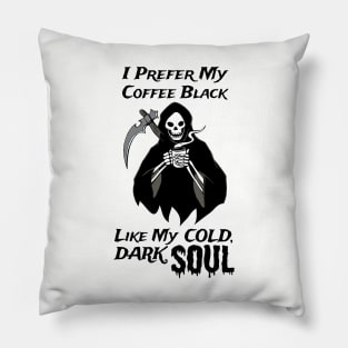 Grim Reaper Loves Black Coffee Coffee Fan Gift Pillow