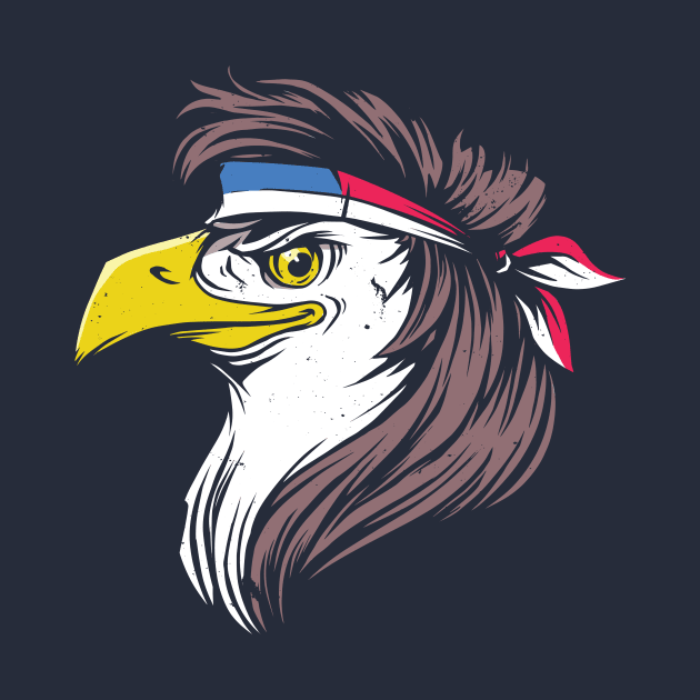 Bald Eagle with Mullet // Funny America Freedom 4th of July by SLAG_Creative