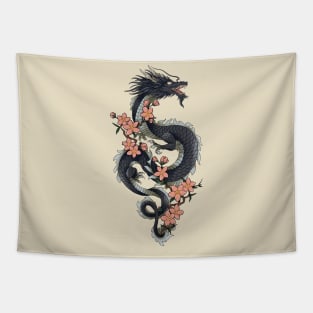 Dragon and cherry blossoms Tapestry