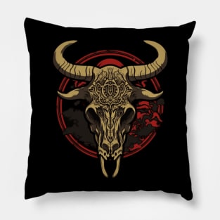 bull skull Pillow