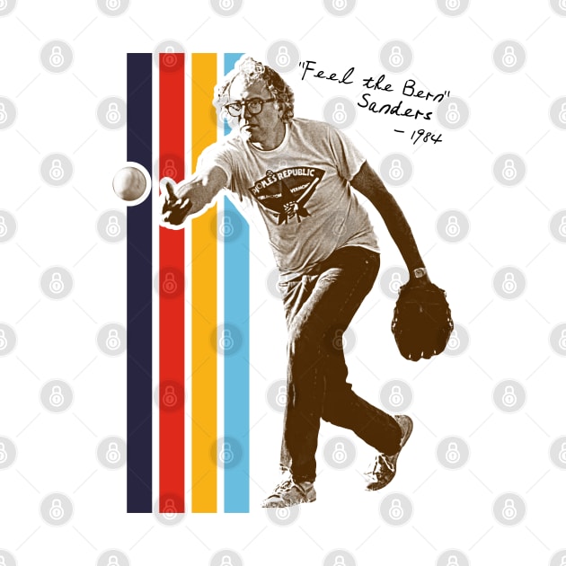 Bernie Baseball // Retro 80s Bernie Sanders Playing Baseball Fan Art by darklordpug