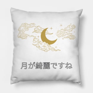 The Moon is Beautiful Japanese Pillow