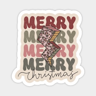 Merry Christmas Retro Design Magnet