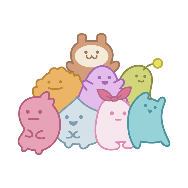 Cute Colorful Blobs by Johnitees