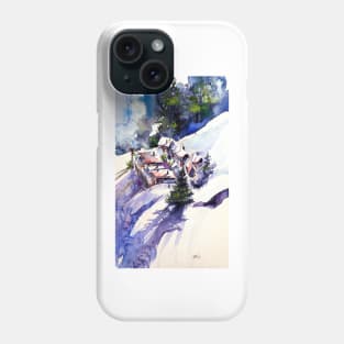 Wintertime village Phone Case