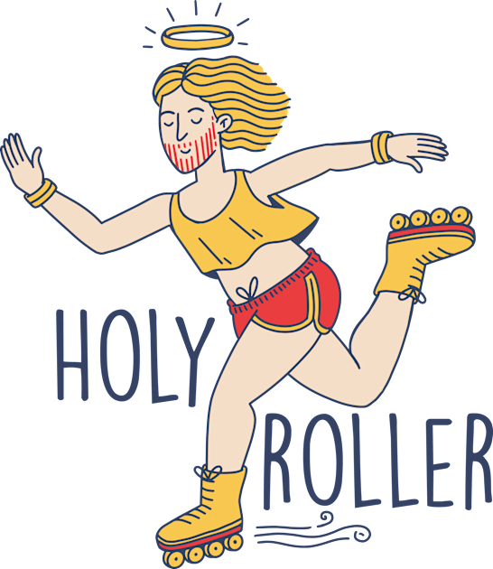 Funny Rollerblading Jesus | Holy Roller Kids T-Shirt by SLAG_Creative