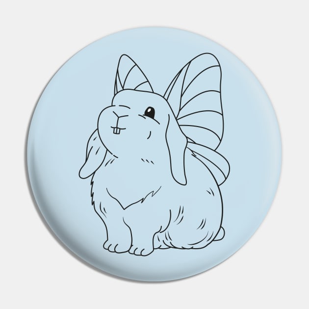 Fairy Bunny - Cute Illustration Pin by JosanDSGN