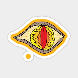 Flame Eye design, An eye drawing with a flaming pupil. A cool, cute eye design. Magnet