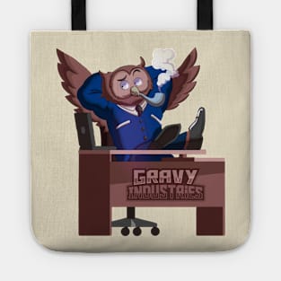 Business Owl behind a Gravy Industries Desk Tote