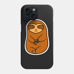 Happy Cozy Brown Sloth Bear Phone Case