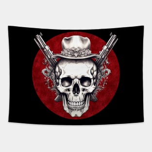 skull with guns Tapestry