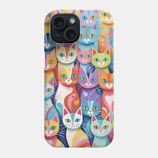 Color Whisker Kaleidoscope: A Vibrant Cat Pattern Phone Case