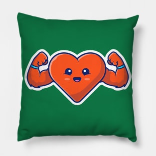 Strong Heart Cartoon Pillow