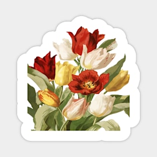 Beautiful Spring Tulips Cut Out Magnet