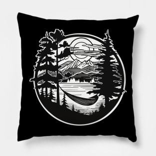 Sunset Hammock Camp T-Shirt Pillow