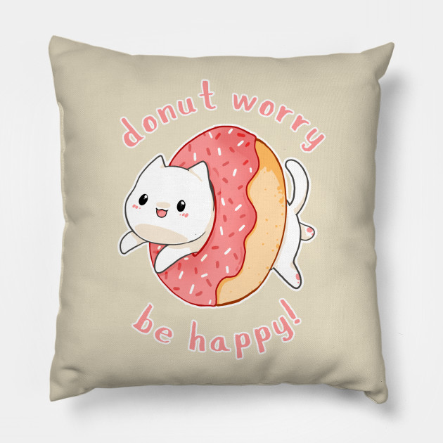 cat donut pillow