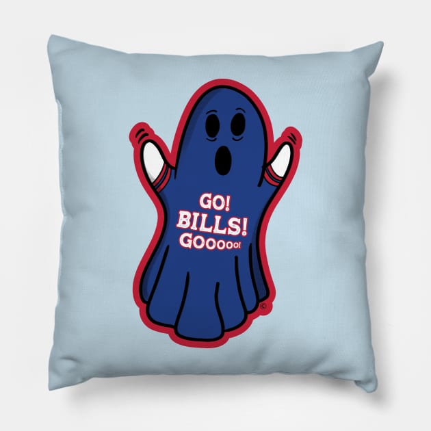 Ghost Buffalo Bills Pillow by Rad Love