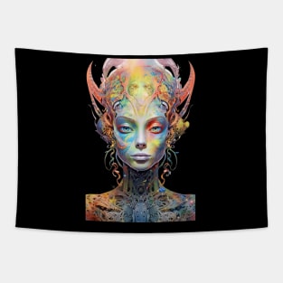 Psychedelic Alien Woman Tapestry