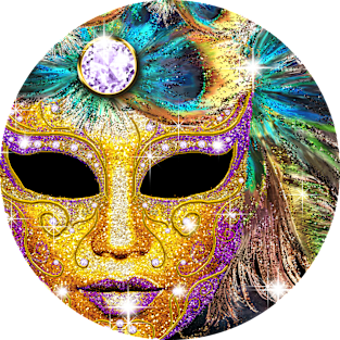 Golden Carnival Mask Magnet