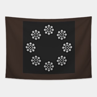 Snow flakes on grey background Tapestry