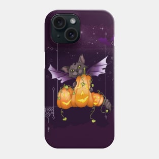 Halloween Cat Fairy Cat All My Pumpkins with Jack o lanterns Phone Case