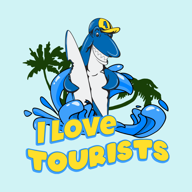 Surfing shark by Foxxy Merch