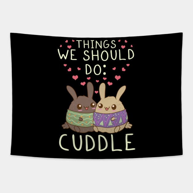 Kawaii Things We Should Do: Cuddle Anime Animals Tapestry by theperfectpresents