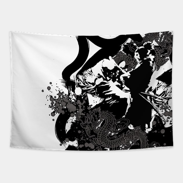 Samurai & Dragons Tapestry by CB_design