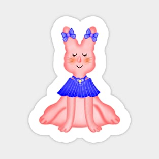 Cute little girl rabbit Magnet