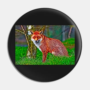 Red Fox Animal Portrait Pin