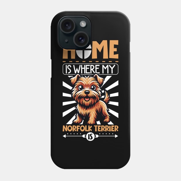 Home is with my Norfolk Terrier Phone Case by Modern Medieval Design