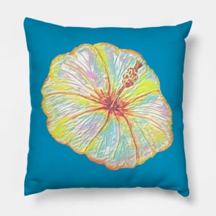 Hibiscus Tropical Flower Artistic Watercolor Pillow