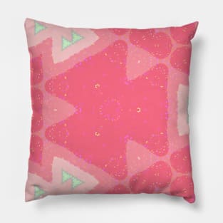 Kaleidoscope Of Greens and Pinks Pillow