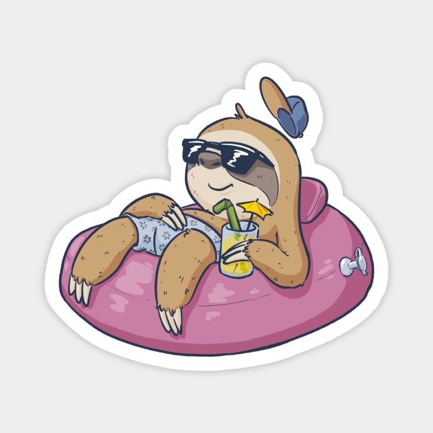 Weekend Sloth (light) Magnet by MBGraphiX