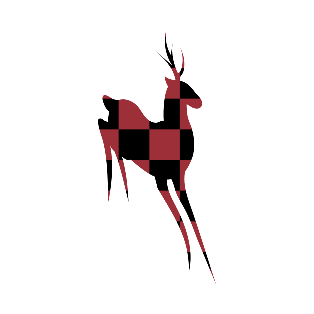 Black & Red Deer by Wolfano