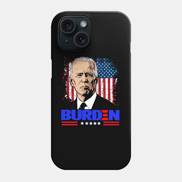 Funny Political Joe "Burden" Cartoon Phone Case by PsychoDynamics