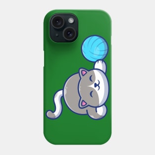 Cute Cat Playing Ball Cartoon Phone Case