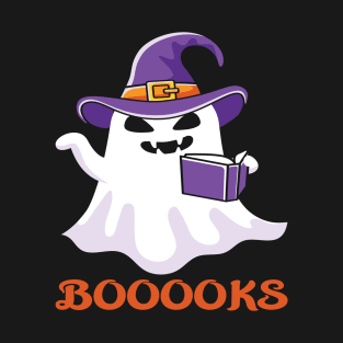 Halloween Booooks Ghost Reading T-Shirt