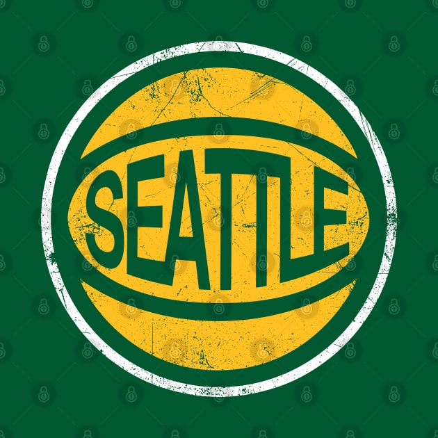 Seattle Retro Ball - Green 2 by KFig21