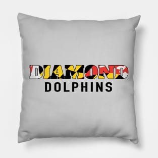 Diamond Dolphins - Maryland Flag Colors Pillow